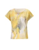 Džersejové tričko s potlačou a ozdobnými kamienkami Création L, citrónová