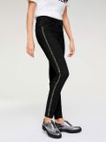 Strečové džínsy s ozdobným pásikom Linea Tesini, čierne