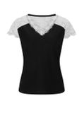 Čipkované džersejové tričko Ashley Brooke, čierno-krémové