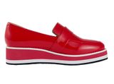 Lakované kožené topánky s platformou HEINE, červené