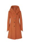 Vlnený kabát s kapucňou Ashley Brooke, oranžový