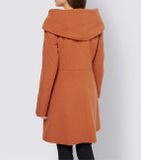 Vlnený kabát s kapucňou Ashley Brooke, oranžový