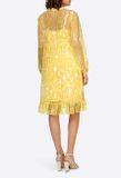 Šifónové šaty s volánmi Ashley Brooke, žlté