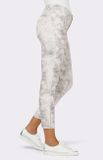 Strečové nohavice s potlačou Création L, sivo-biele