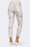 Strečové nohavice s potlačou Création L, sivo-biele