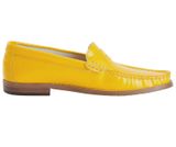 Lakované kožené slipper topánky HEINE, žlté