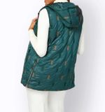 Prešívaná vesta s kapucňou Création L, petrolejová farba