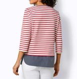 Džersejové pruhované tričko 2 v 1 Création L Premium, bielo-červené