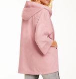 Oversized bunda z imitácie semišu Linea Tesini, ružová