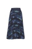 Plisovaná sukňa s potlačou Création L, modro-krémová