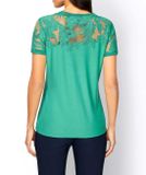 Džersejové tričko s kvetinovým vzorom Ashley Brooke, zelené