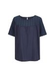 Tričko s madeirovou čipkou Linea Tesini, modrá
