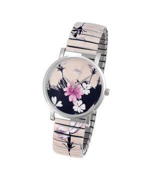 Náramkové hodinky s kvetinovým vzorom Heine, ružová