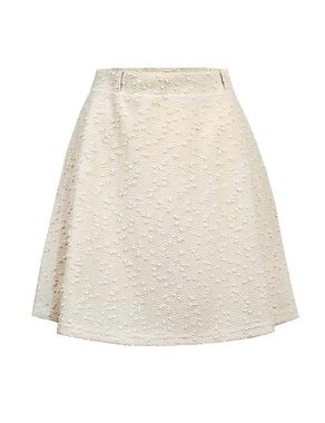 Krátka sukňa so štruktúrovaným vzorom, krémová