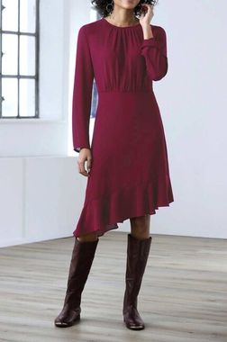 Linea Tesini šifónové šaty, bordové