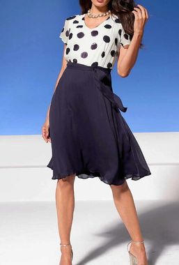 Šifónové šaty s bodkovaným vzorom Ashley Brooke, bielo-modrá