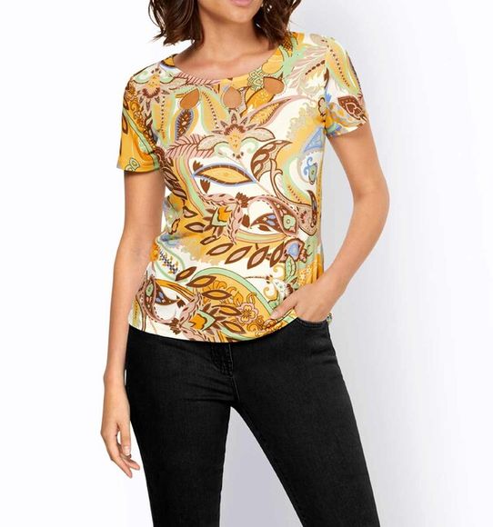 Džersejové tričko s potlačou a Cut-Outs výrezmi Ashley Brooke, farebné