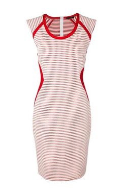 Džersejové šaty s kontrastnými vsadkami APART, bielo-červené
