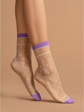 FIORE silonkové ponožky LIZ 15 den, bielo-fialová
