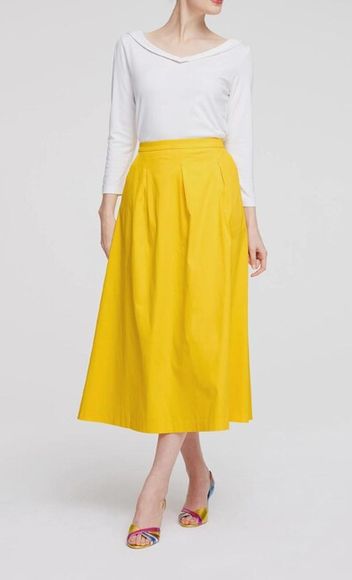 Skladaná strečová sukňa Heine, žltá