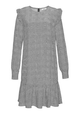 Minimum šaty s volánmi »Barbette«, čierno-biela