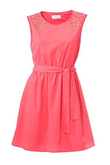 Ružové šaty s perličkami Heine