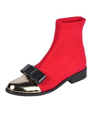 Elastické členkové topánky Heine, červeno-zlatá